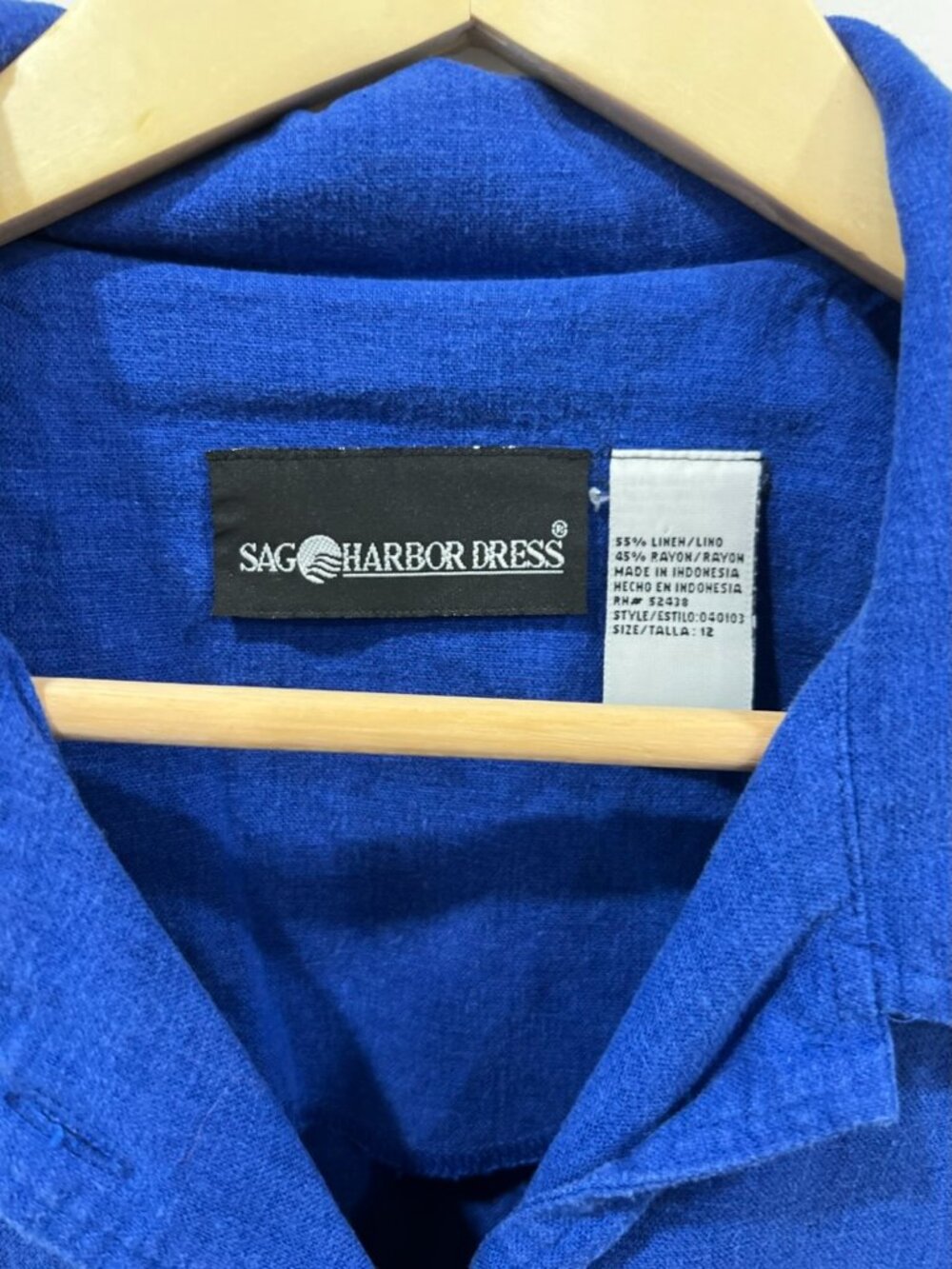 Cobalt Linen Button up - Picture 3 of 6
